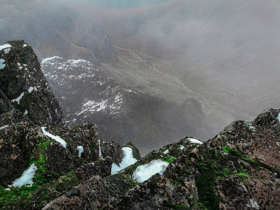 Mountain valley in the rain