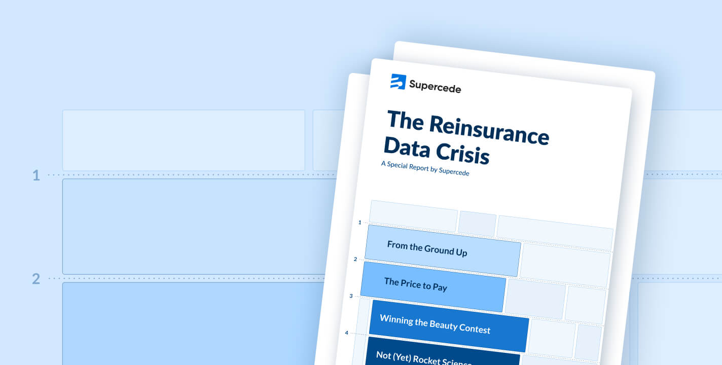A Supercede document page titled: The Reinsurance Data Crisis